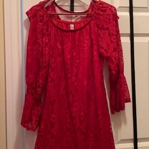 Long Sleeve Red Dress
